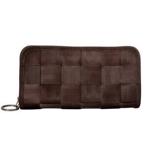 Harveys Seatbelt Bag Brown Zip-Around Long Wallet Clutch Handbag Evening Purse
